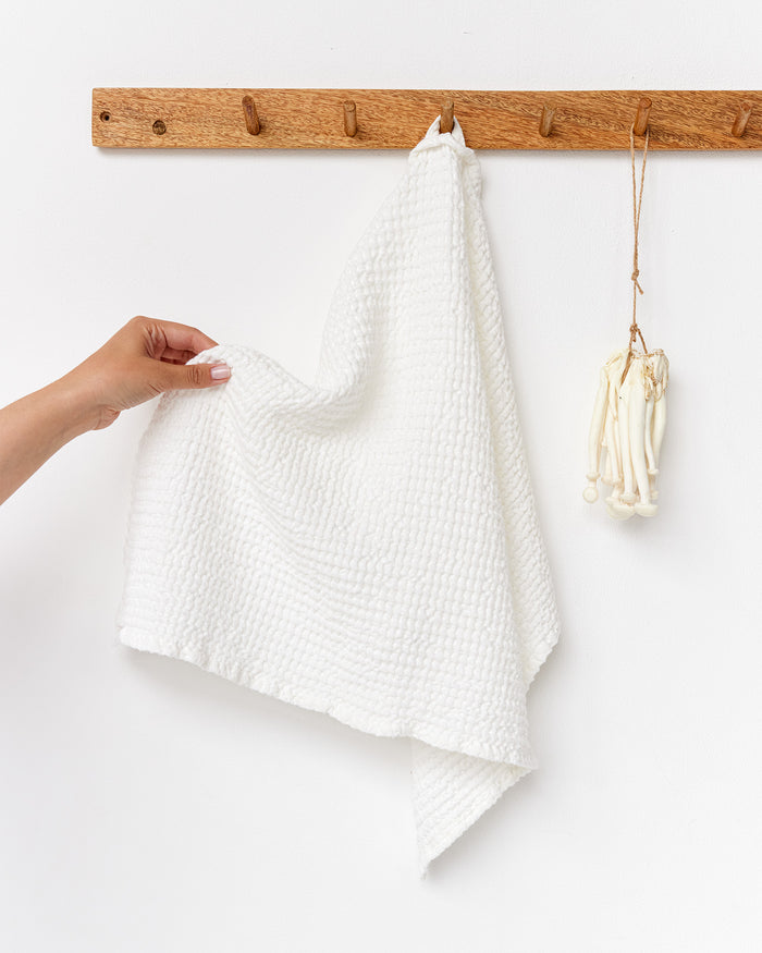 Waffle Kitchen Towel in White