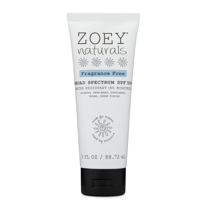Zoey Naturals Broad Spectrum SPF 50+ Tube Sunscreen - 3 fl oz - Fragrance Free