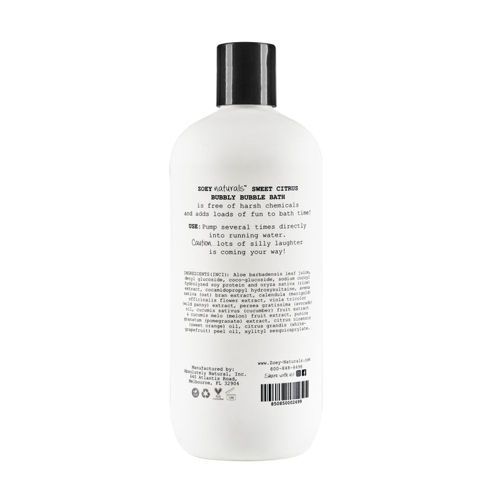 Zoey Naturals Bubbly Bubble Bath - 17 fl oz - Sweet Citrus
