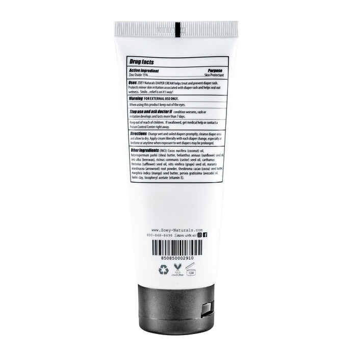 Zoey Naturals Diaper Cream - 3.4 fl oz - Fragrance Free