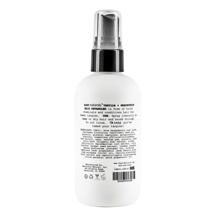 Zoey Naturals Hair Detangler - 4 fl oz - Vanilla + Grapefruit