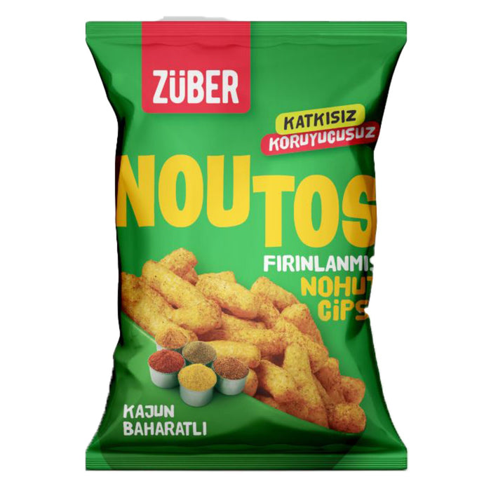 Züber Noutos Baked Chickpea Chips Cajun Spices (Fırınlanmış Nohut Cips Kajun Baharatlı) 1.9 oz (55 G)
